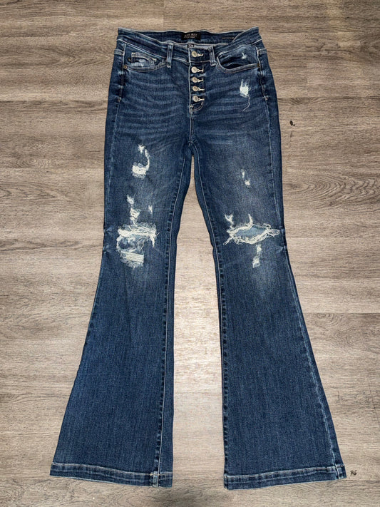 7 Judy Blue Mid Rise Trouser Flare Jeans