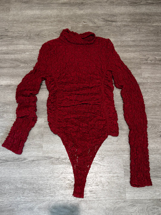 M Free People Day & Night Lace Long Sleeve Bodysuit