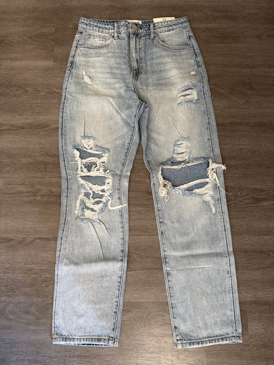 1/24 NWT Insane Gene Light Wash Ripped Straight Jeans