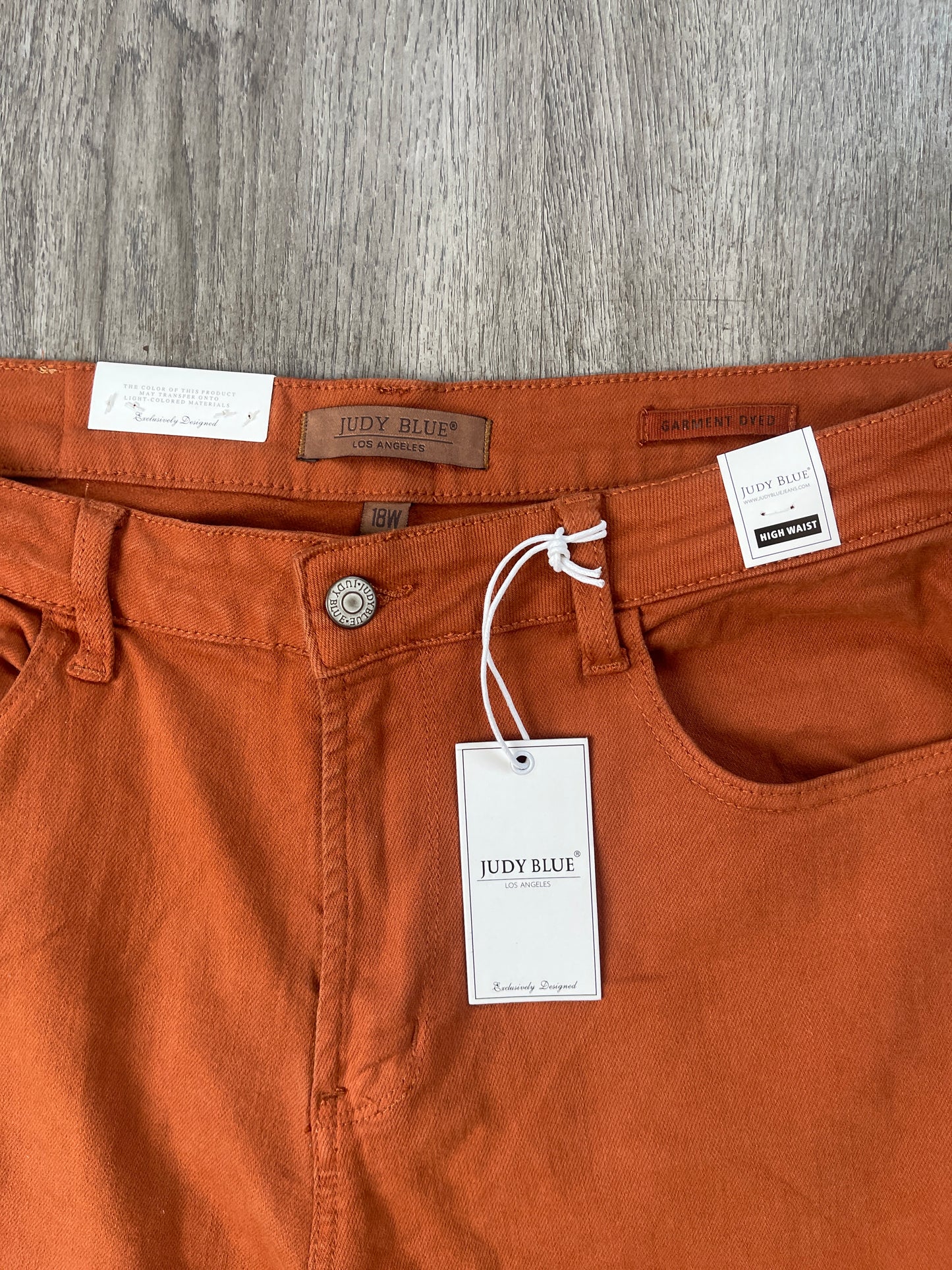 18W NWT Judy Blue Auburn Orange Jean