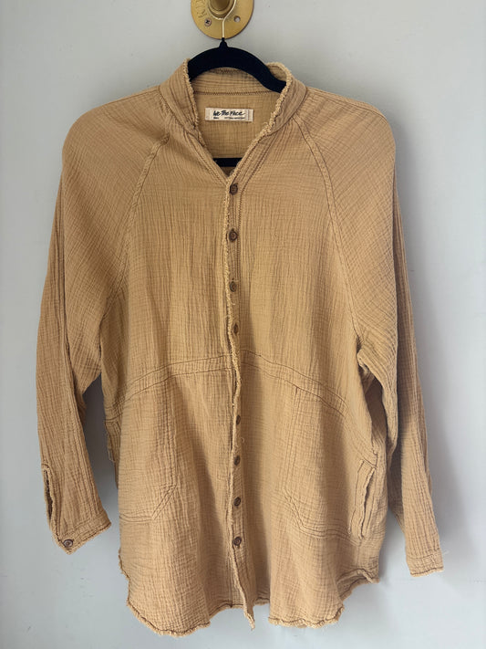 S We The Free Mustard Gauze Button Down