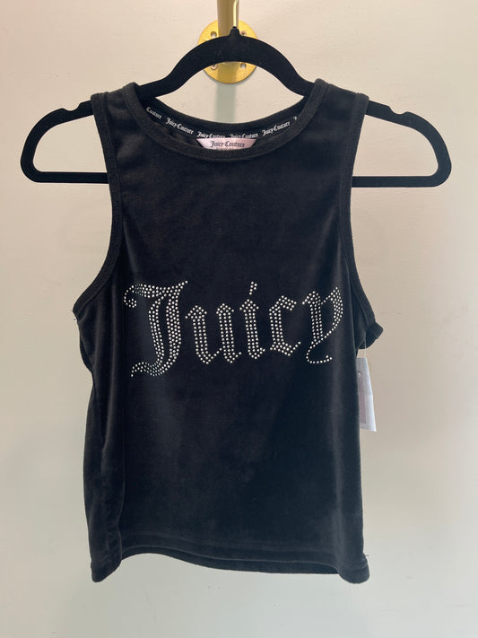 L Juicy Black Velour Tank