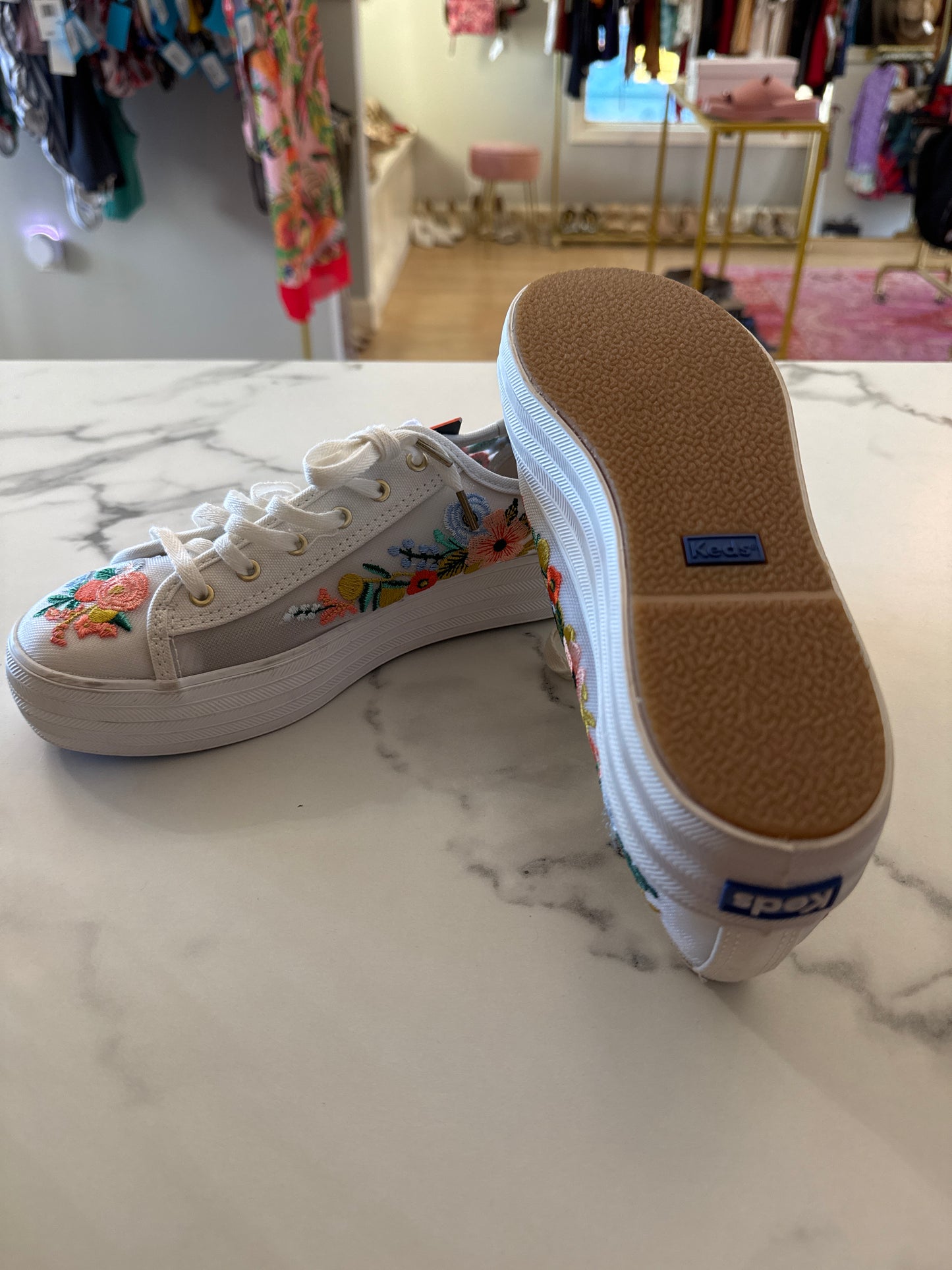 8 NWT Keds x Rifle Paper Co. Triple Kick Citrus Garden Party Platform Sneaker