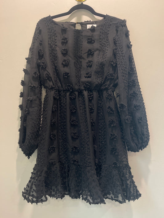 S &merci Black Swiss Dot Dress