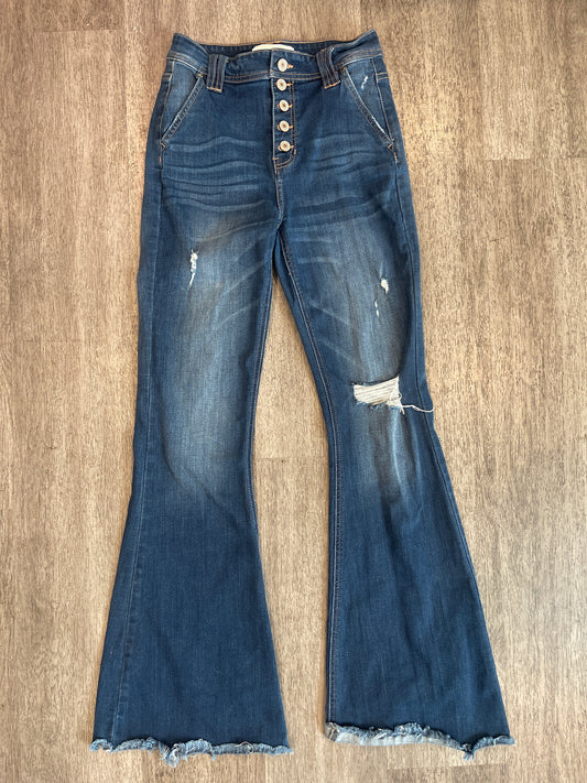 3/25 Kancan Hi Rise Distressed Flare