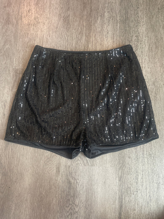 S SHEIN Black Sequin Short
