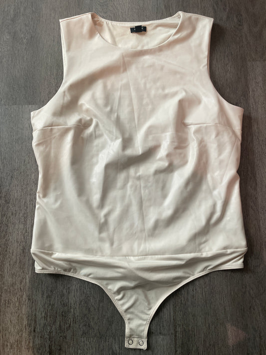 L Express Sleeveless High Neck Bodysuit – Cream