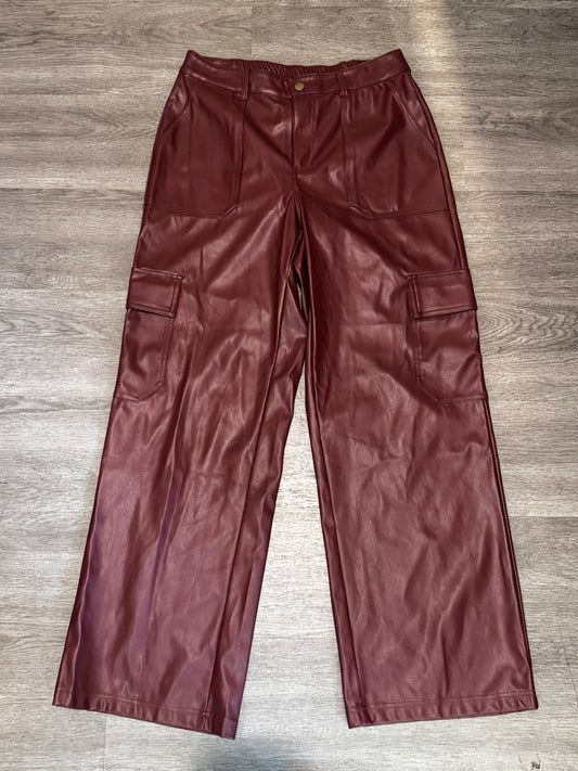 M Wild Fable Women's High-Rise Straight Leg Classic Faux Leather Cargo Pants
