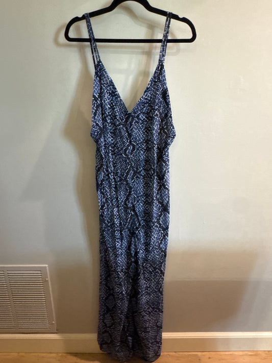 M Free People blue and black snake scale print jumpsuit