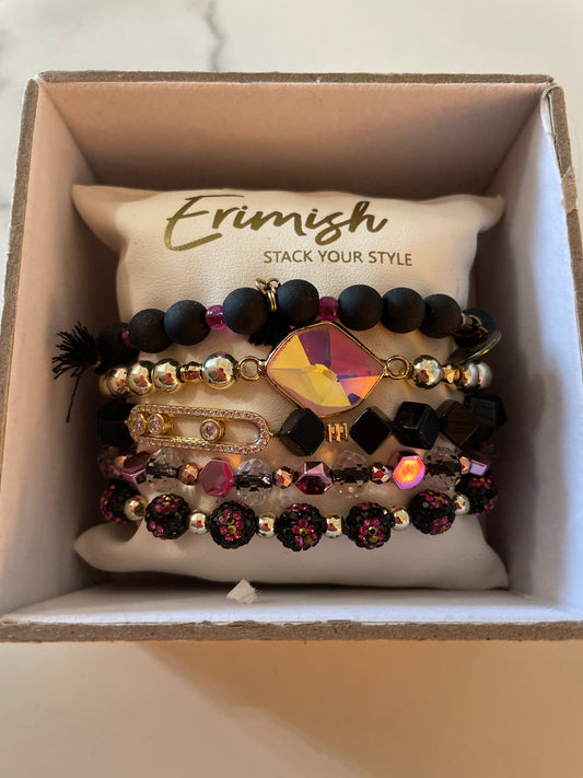 Erimish Black + Hot Pink Pillow Set