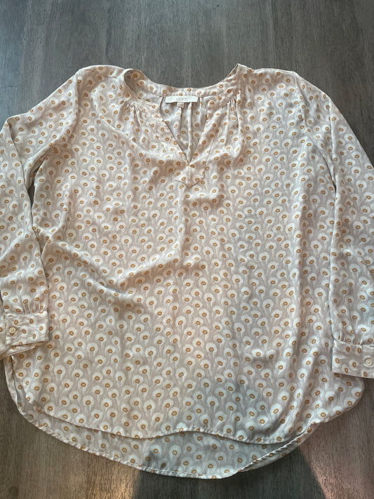 XL LOFT Peacock Feather Blouse
