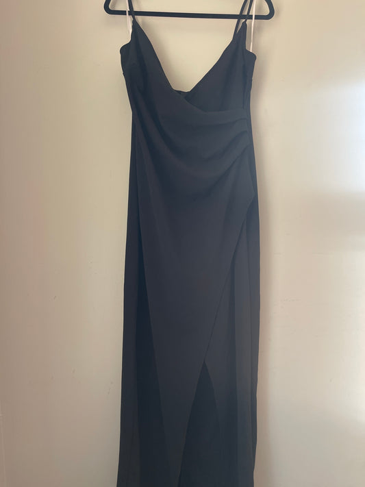 XL lulus Black Wrap Evening Dress