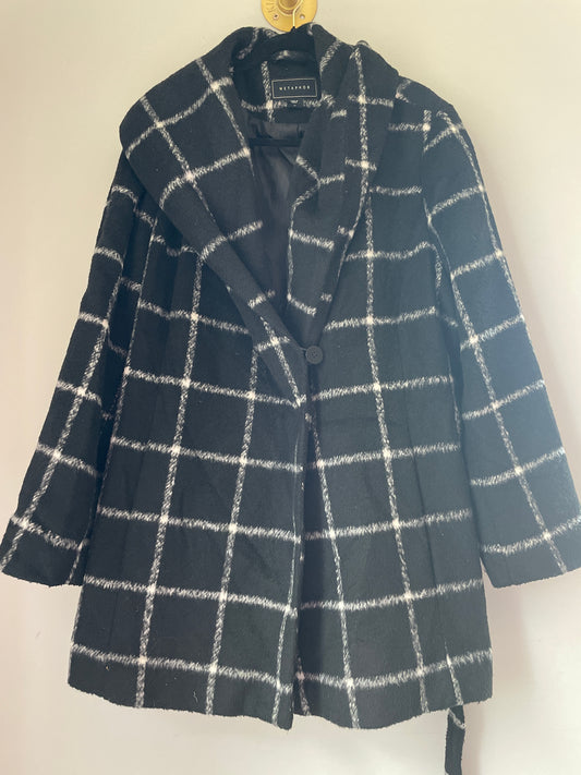 1x Metaphor Shawl Collar Belted Coat