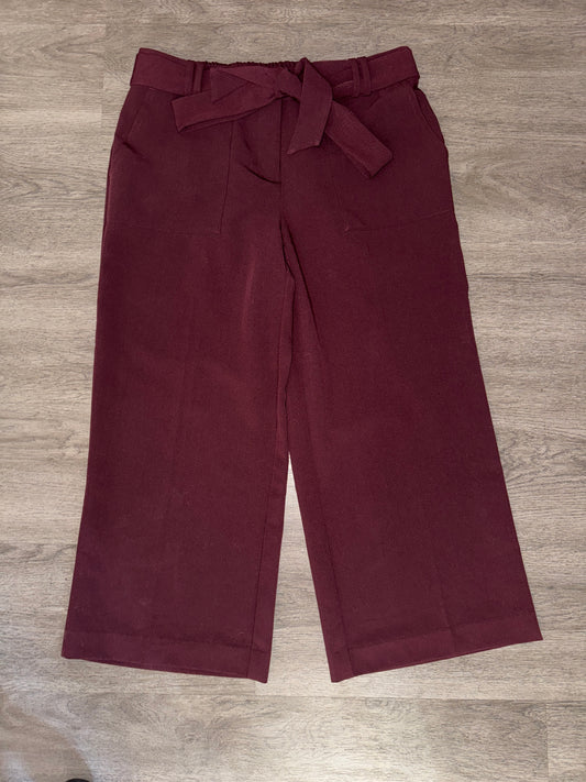 4 Worthington Maroon Cropped Wide Leg Dress Pants