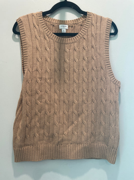 M J Crew Brown Cable Sweater Vest