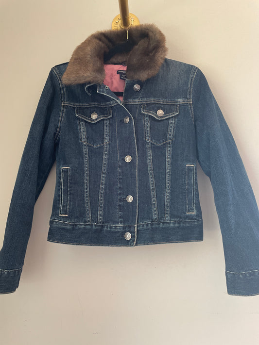 XS GAP Fur Collar Lined Jacket