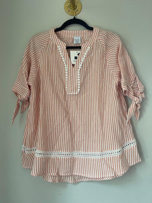 S NWT Cozy Co Stripe Blouse