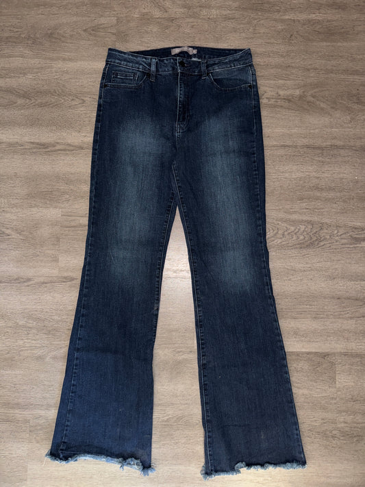 31 JustUSA Dark Wash Frayed Flares