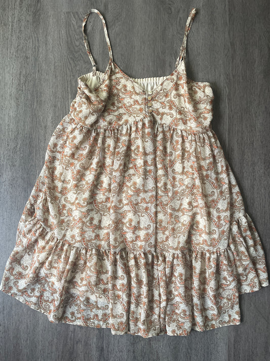 M entro brown orange paisley tunic mini dress