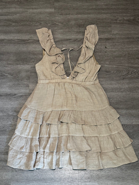 L Urban Daizy Buttercup Babe Deep V-Neck Ruffle Mini Dress