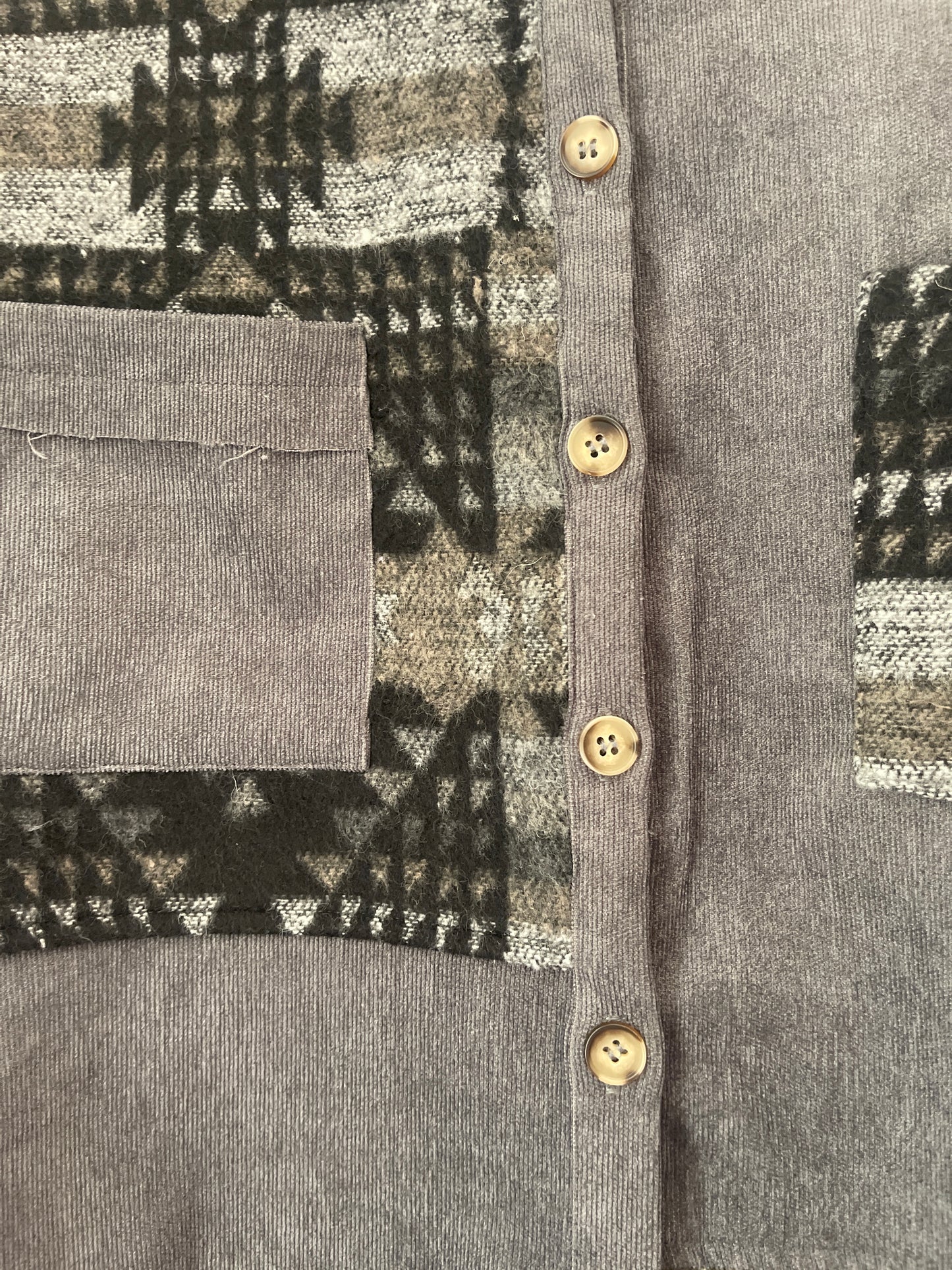 M Davi & Dani Gray Aztec Shacket