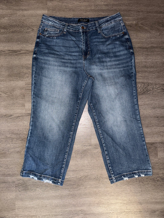 18W Judy Blue Cropped Wide Leg Jeans