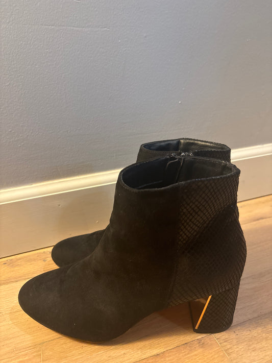 10 Black Suede Heeled Boots