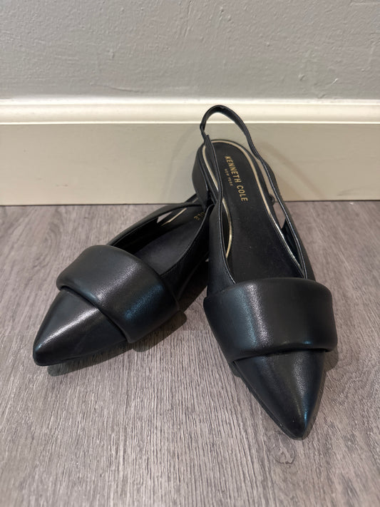 8 Kenneth Cole Sling Back Black Leather Flats