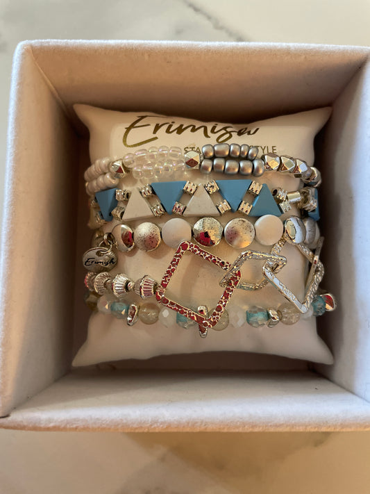 Erimish Blue + Silver Pillow Set