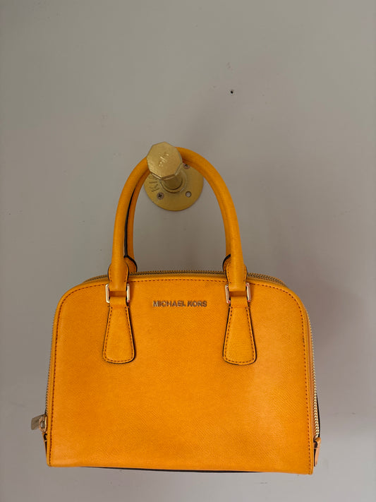 Michael Kors Orange Structured Satchel Bag