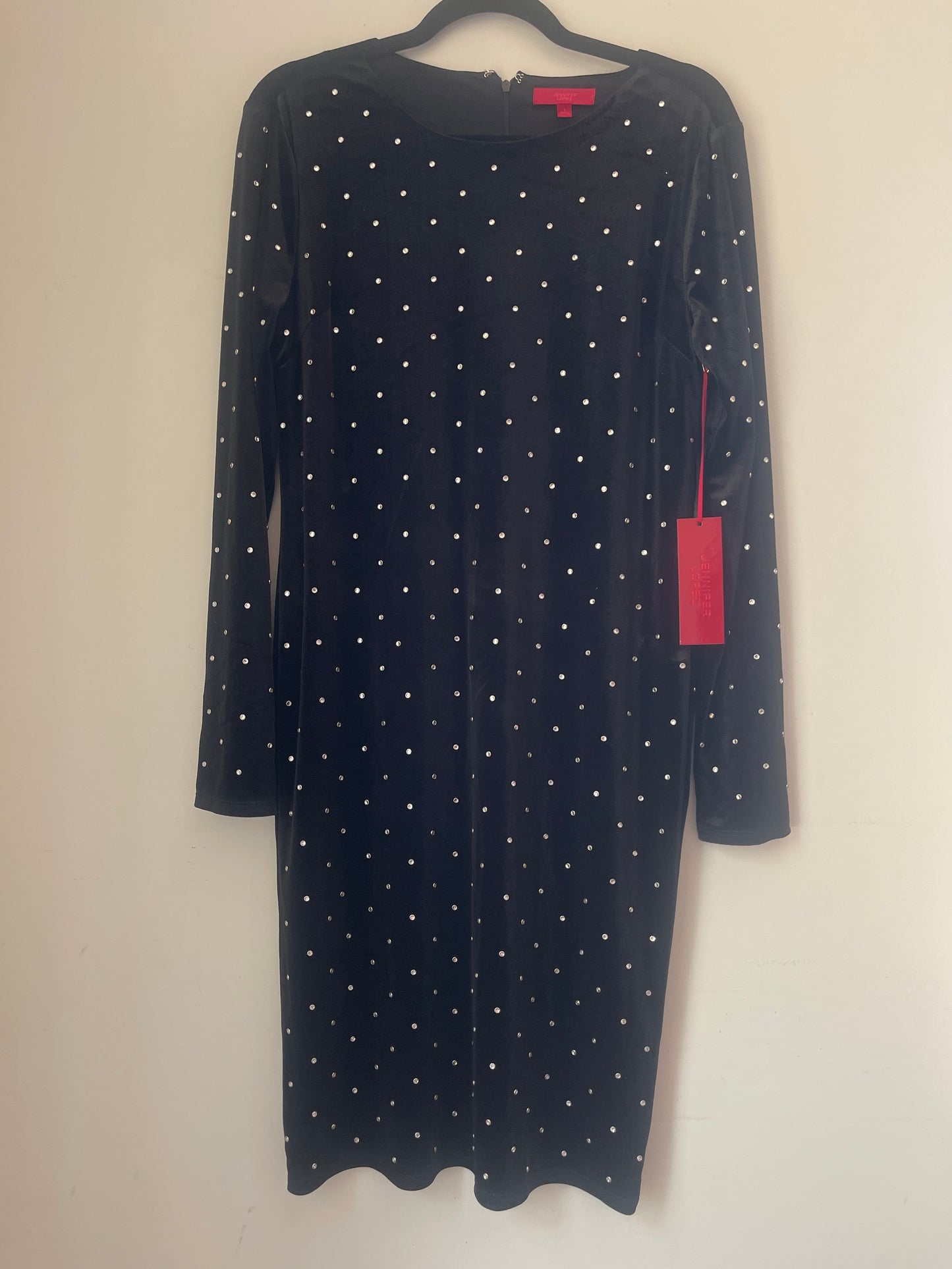 L NWT Jennifer Lopez Velour + Rhinestone Dress