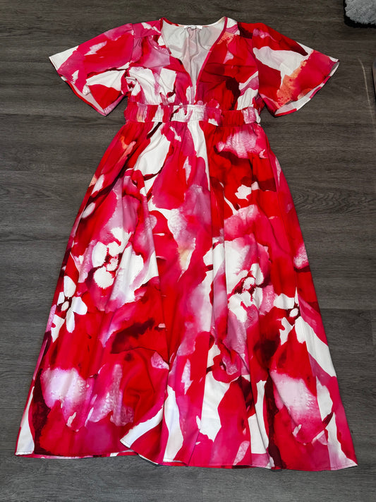 XL Flessibili Boho Floral Maxi Dress, Deep V-Neck