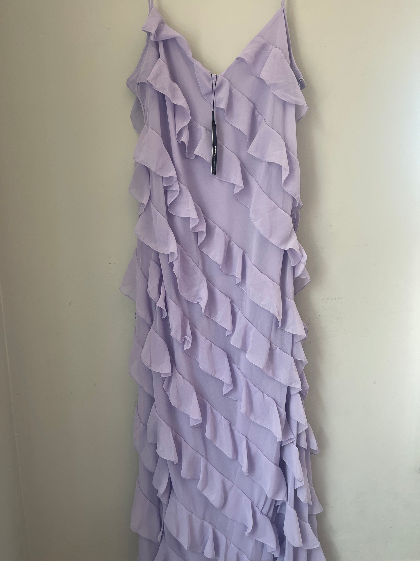 2X NWT Fashion Nova Purple Ruffle Maxi