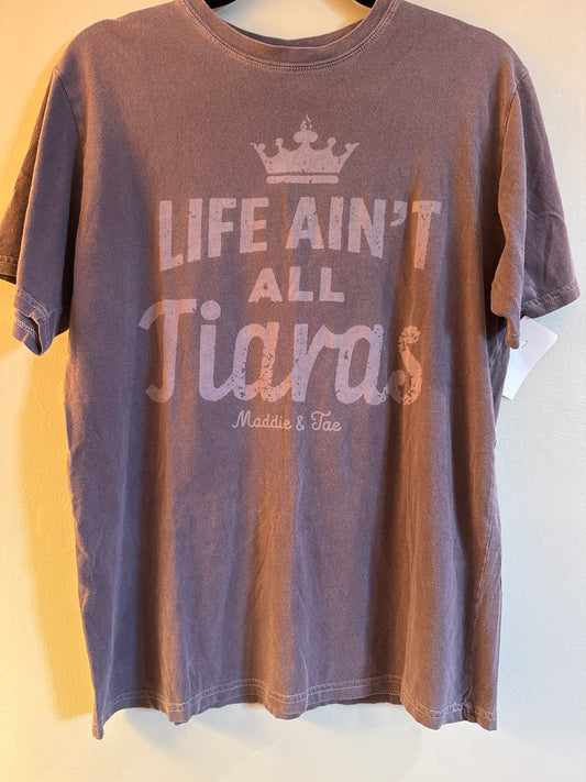 S Authentic Pigment Purple Life Ain’t All Tiaras Tee