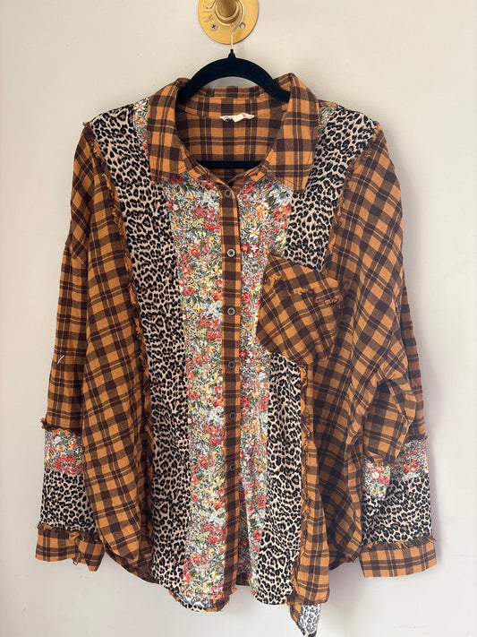 1XL Oddy Mixed Media Flannel