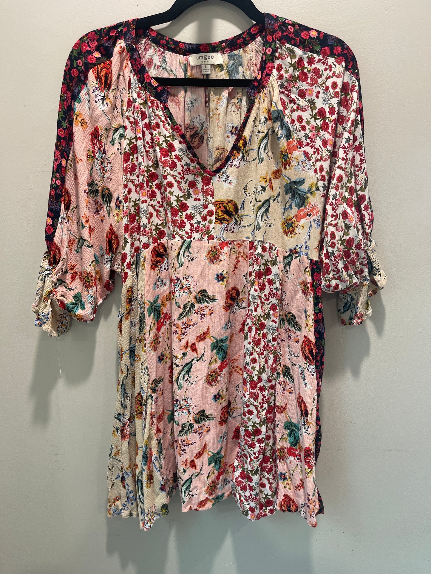 L Umgee Multi Floral Mini Dress