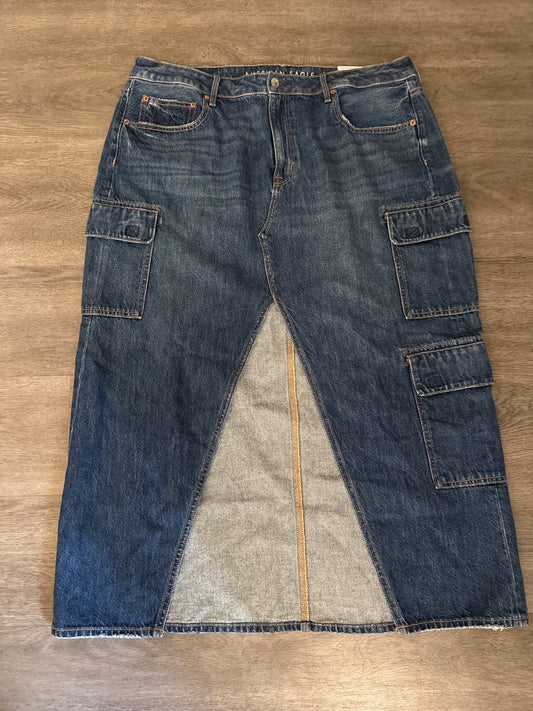 18 NWT American Eagle Denim Cargo Maxi Skirt