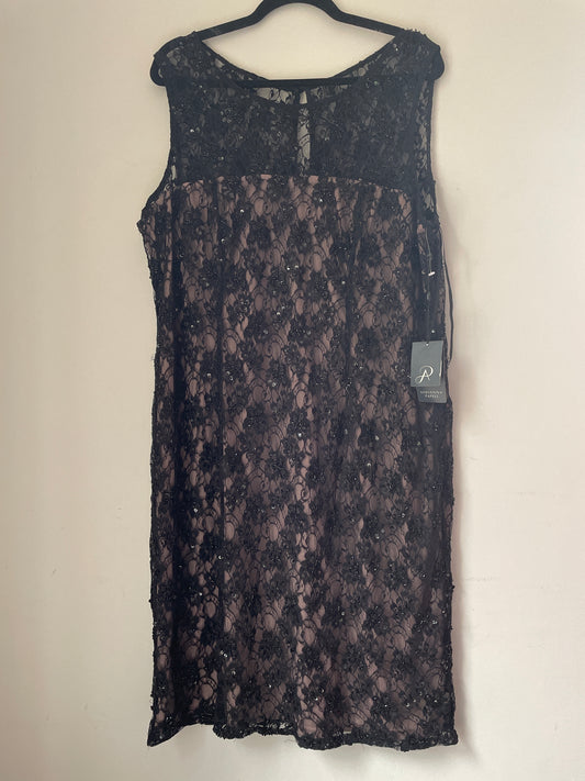 20W NWT Adrianna Papell Black Lace Dress