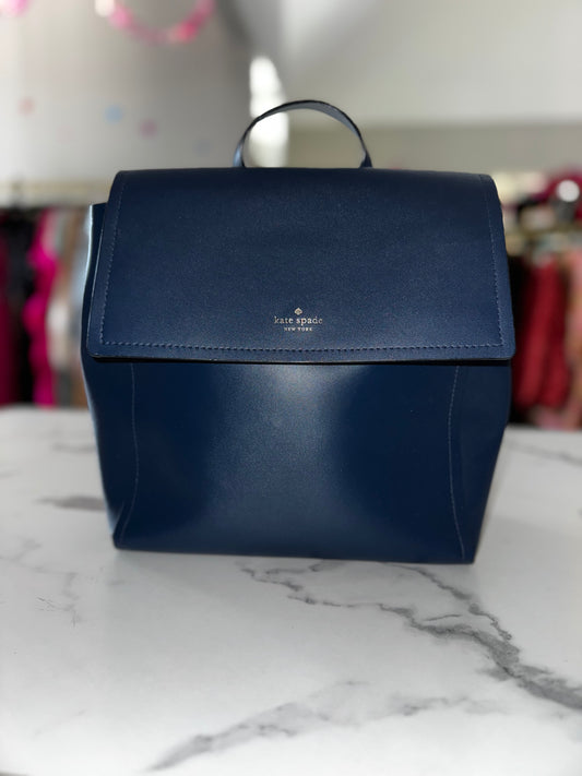 Kate Spade New York Somerville Road Megyn backpack navy blue smooth leather