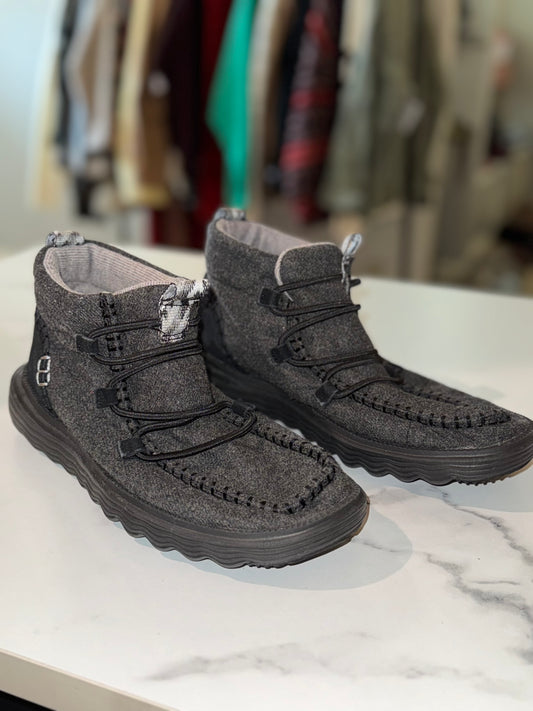 8 Hey Dude Reyes Boot Dark Grey Wool