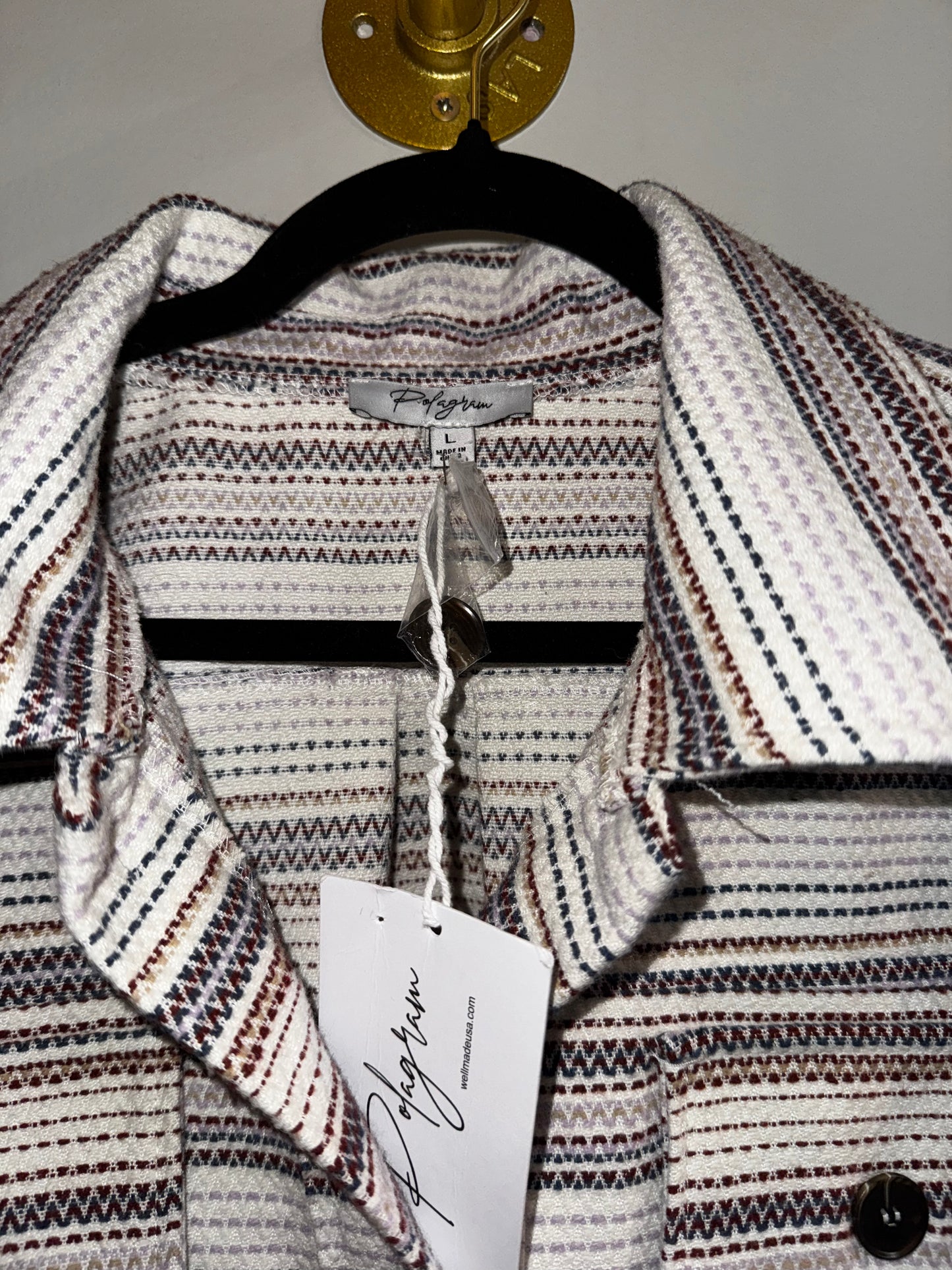 L NWT Polagram Aztec Shacket