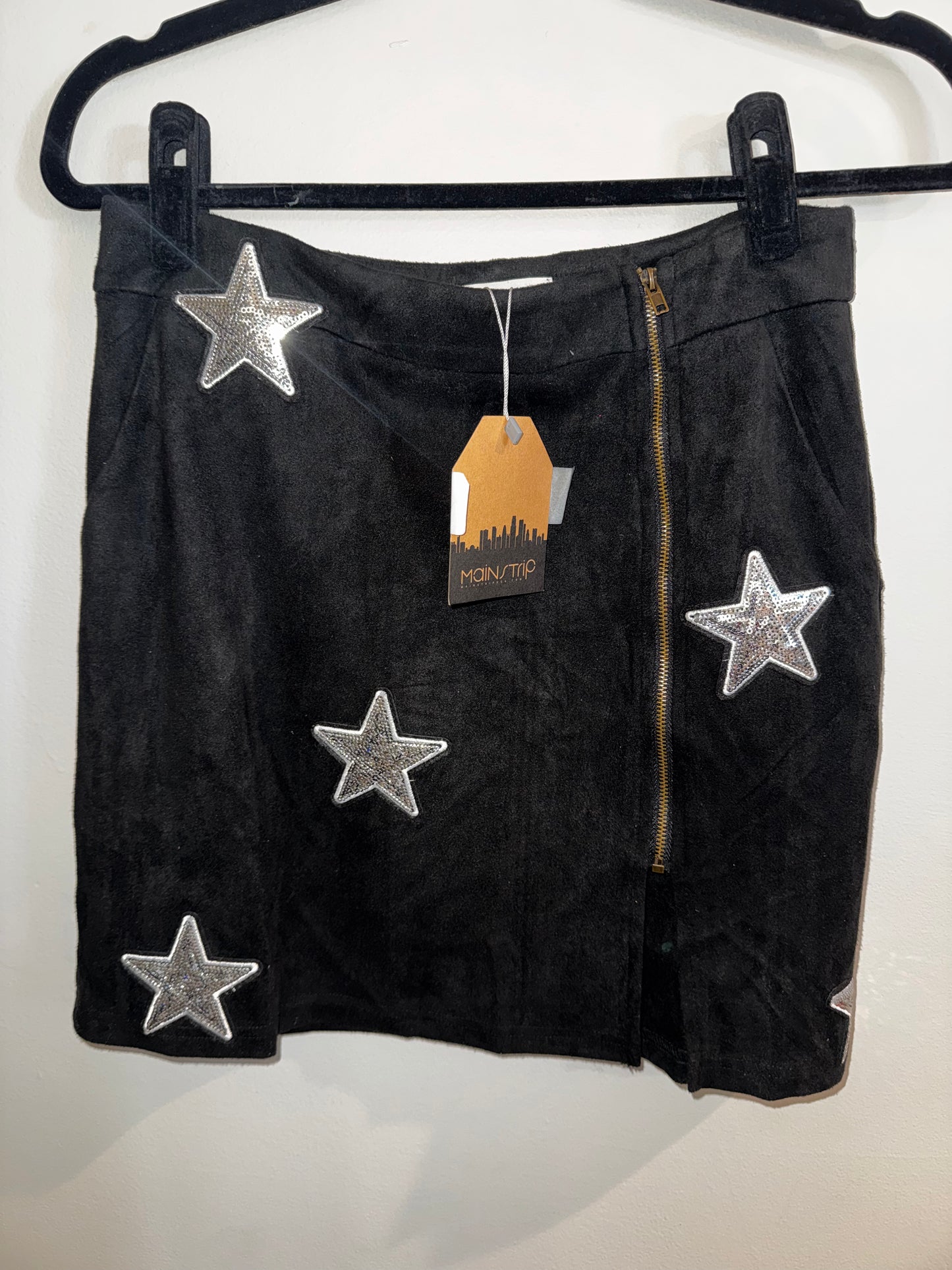 S NWT MainStrip Black skirt with Stars