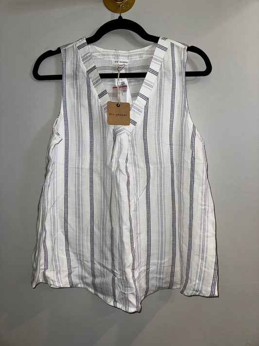 S NWT Blu Pepper striped sleeveless top