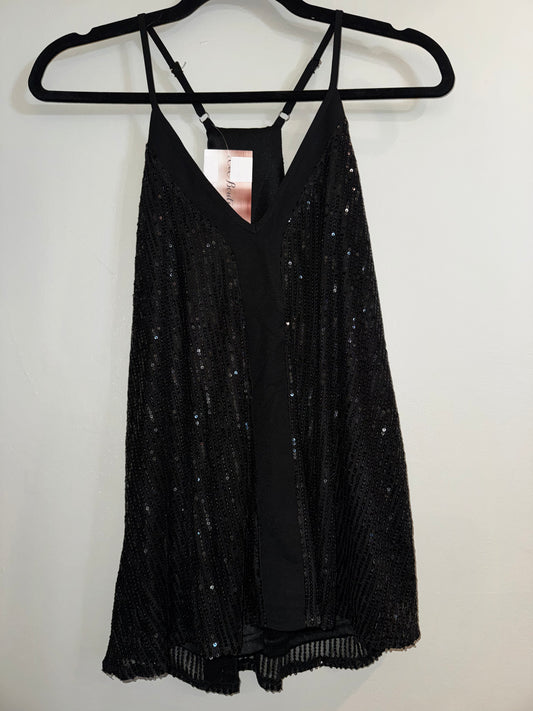 S NWT Black sparkle tank