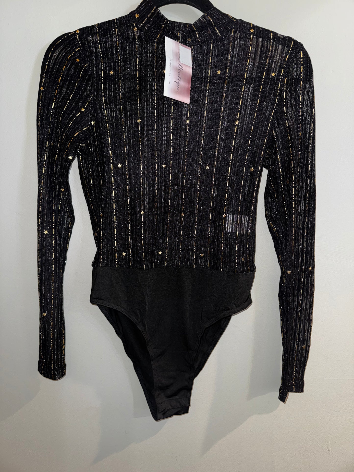S NWT Sheer star bodysuit