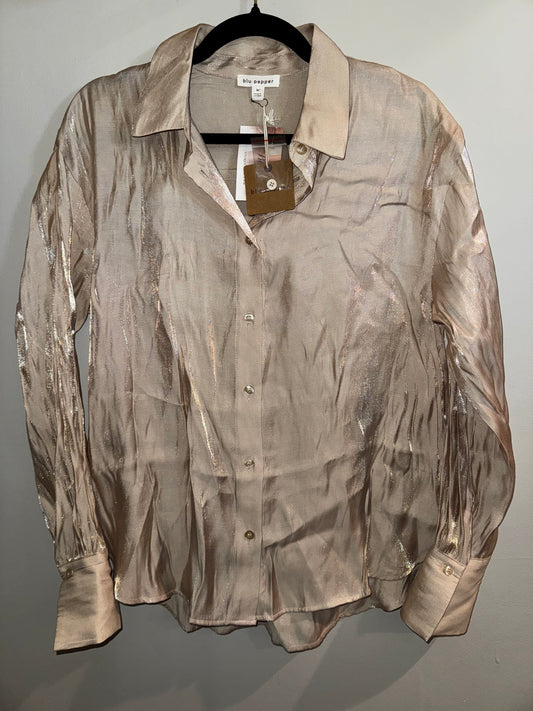 M NWT Blu Pepper Satin button up