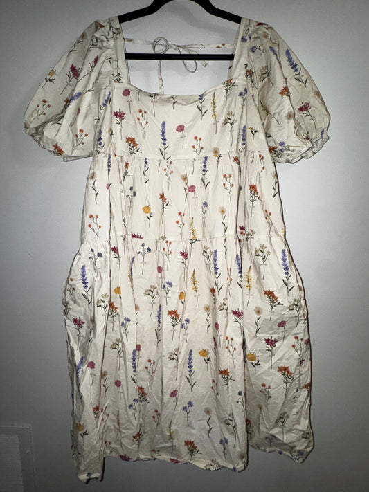 L Like Love puffed sleeve floral dress with pockets