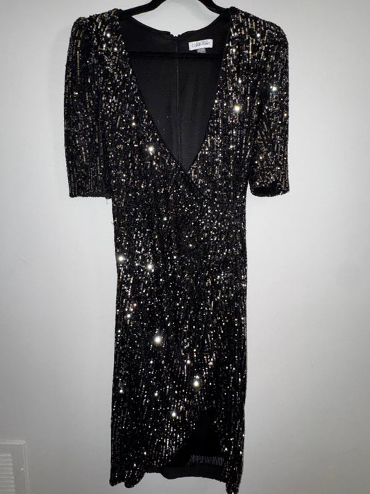 10 Calvin Klein sequin wrap v-neck dress