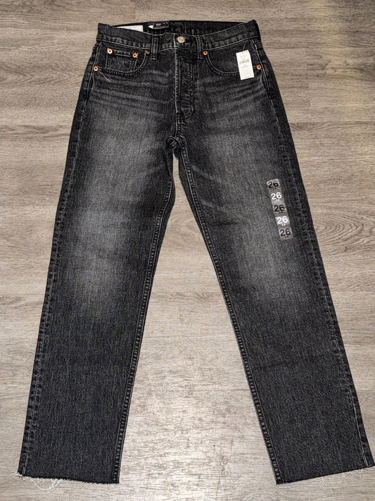 26/2R NWT Gap Cheeky Straight High Rise Black denim