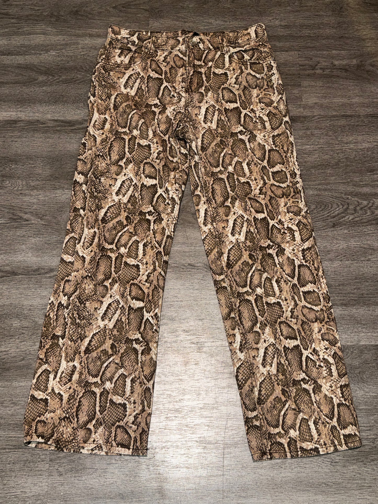 6 H&M Snake Print Wide-Leg Denim